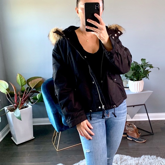 🏷Montana Fur Parker Coat Black - Picture 2 of 6